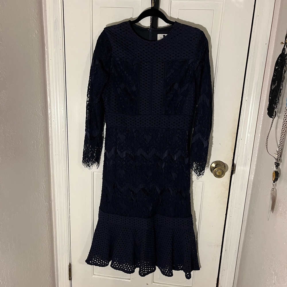 Navy blue dainty jewells dress size large gently worn